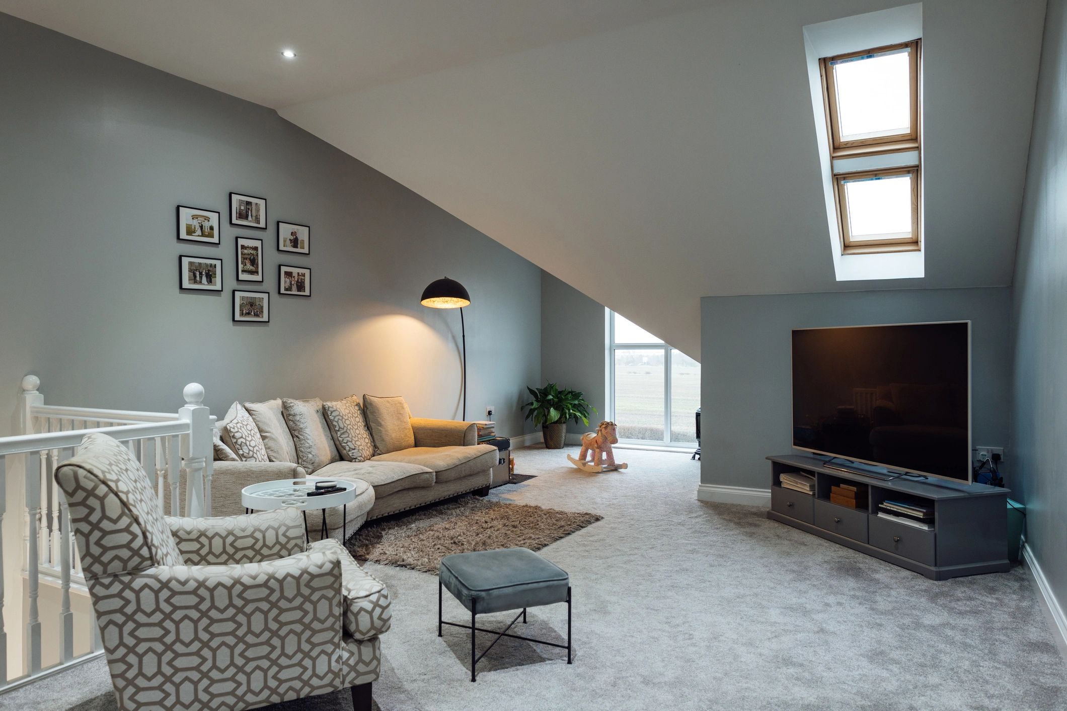 Luxury living room with entertainment wall concept