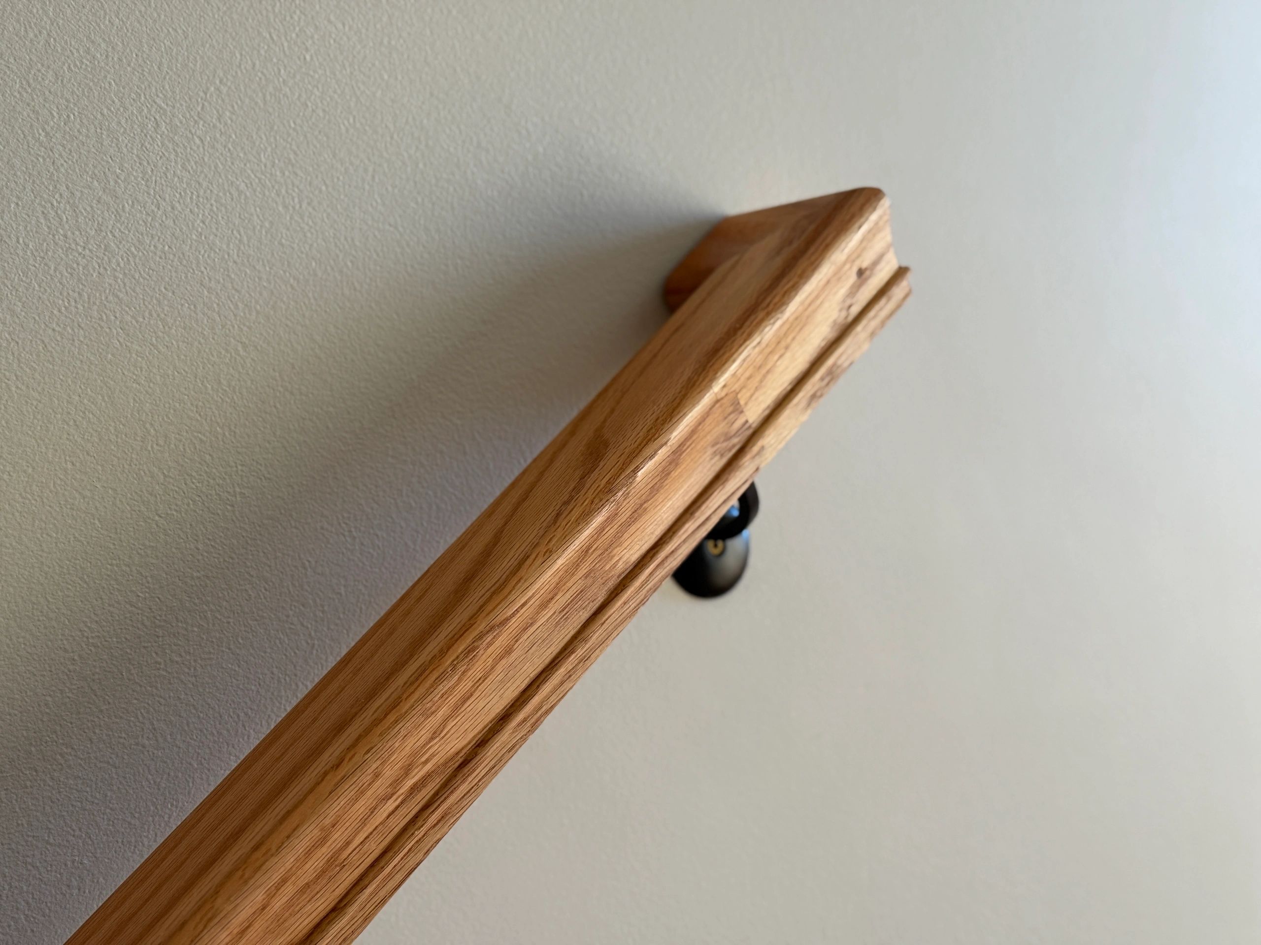 Wood staircase railing detail